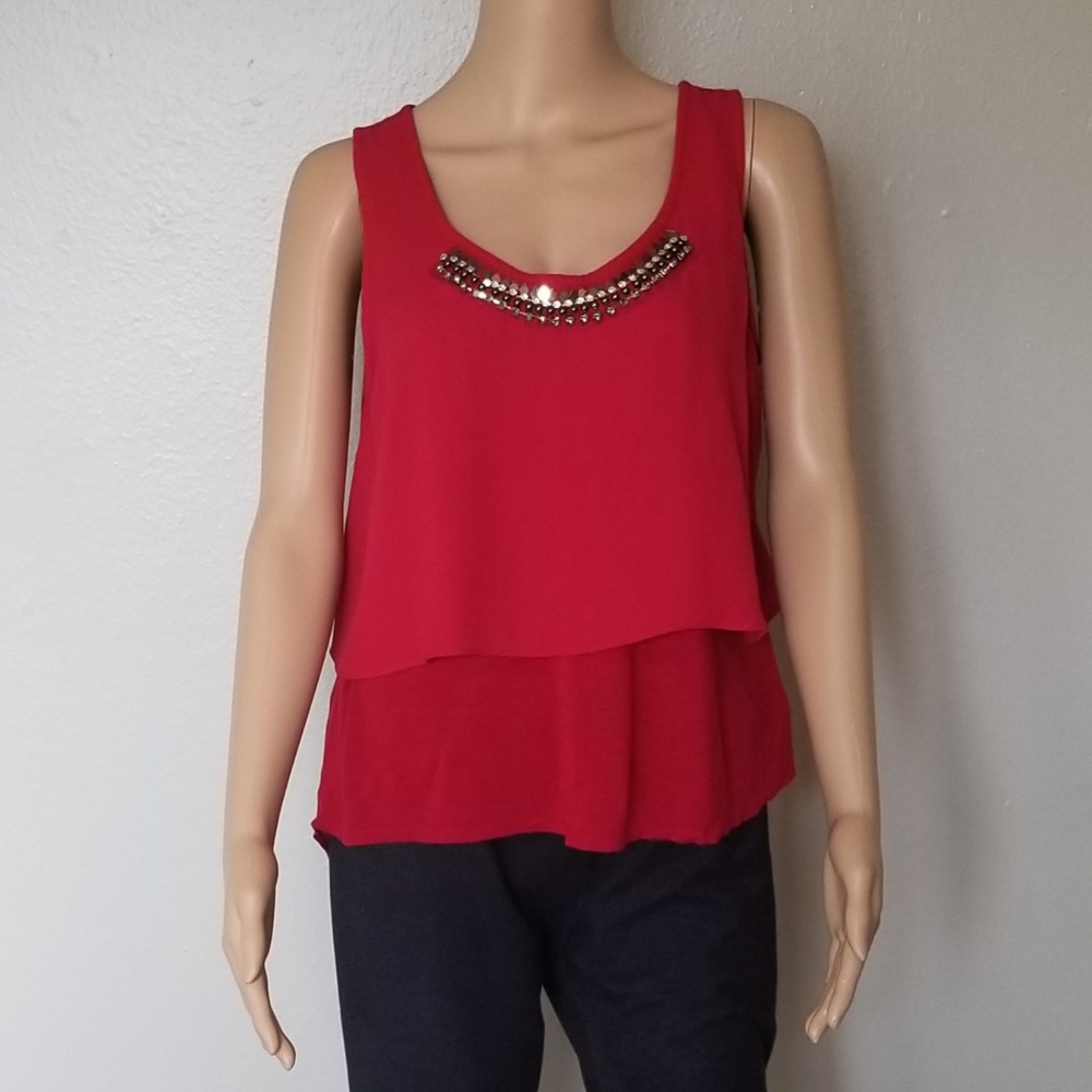 Jessica Simpson Bejeweled Tank-Size L